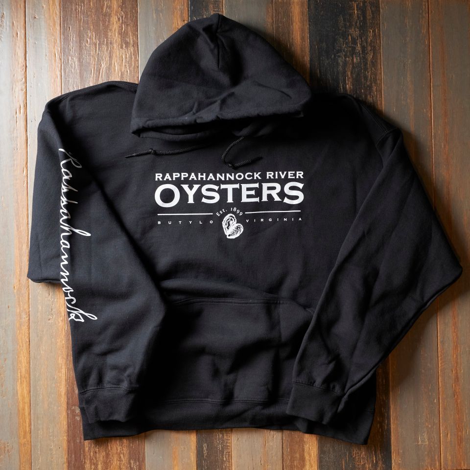 トップス OYSTER SILHOUETTE HOODIE Rappahannock Oyster Co.: Black Pullover Hoodie